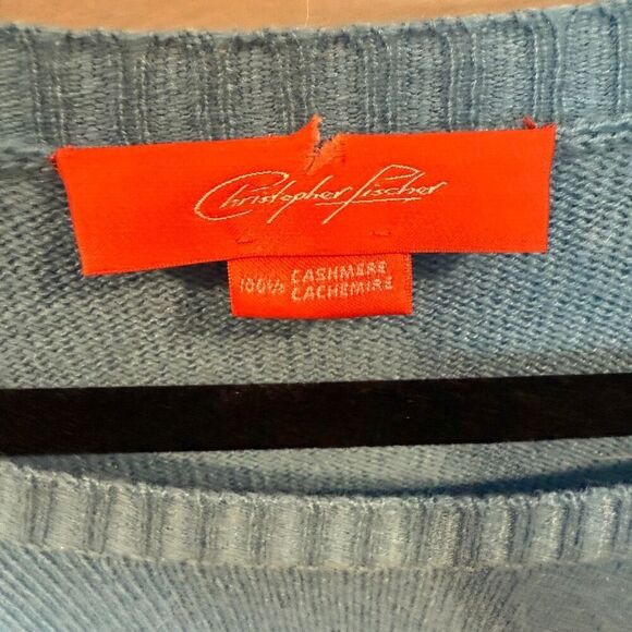 Christopher Fisher Blue Cashmere Sweater - Picture 2 of 6